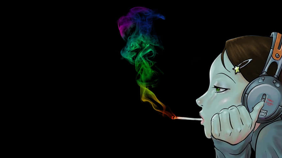 Smoking Cartoon Girl Profile Wallpaper