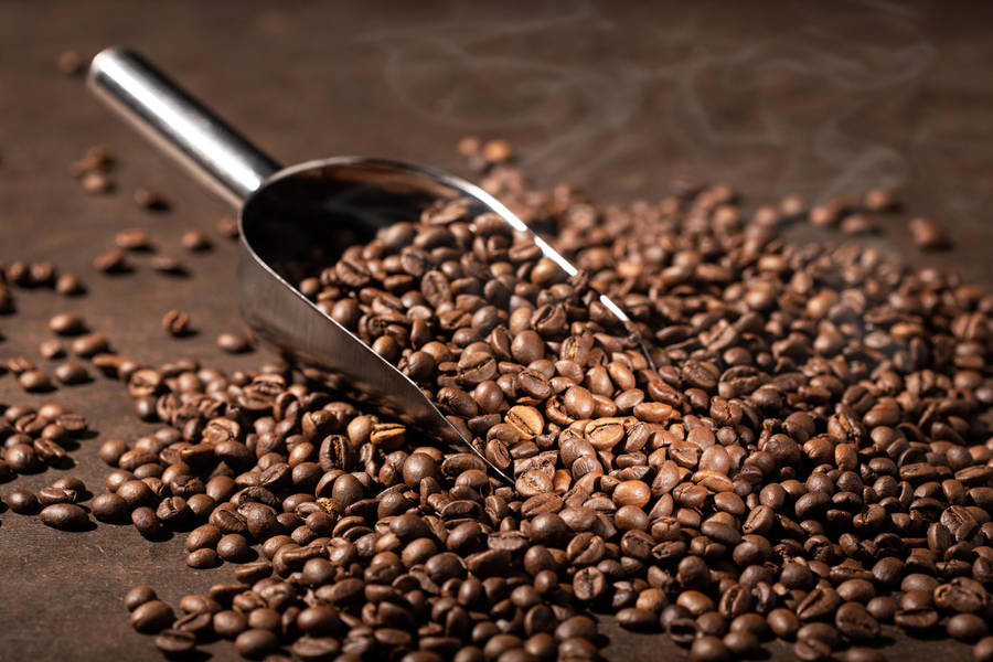 Smoking Hot Coffee Beans Wallpaper