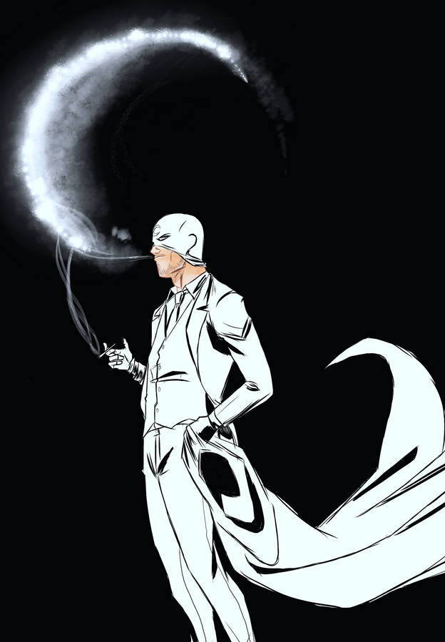 Smoking Marc Spector Moon Knight Phone Wallpaper