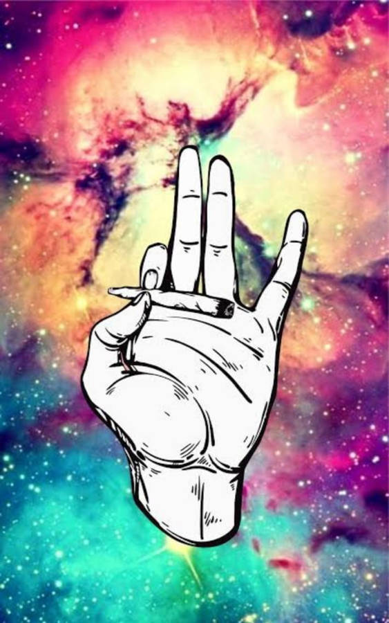 Smoking Weed Galaxy Pop Art Wallpaper