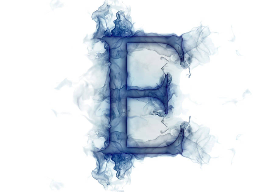 Smoky Blue Letter E Wallpaper