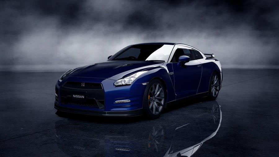 Smoky Blue Nissan Gtr Car Wallpaper