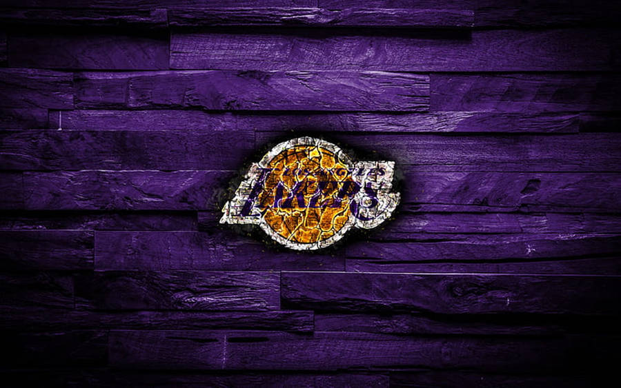 Smudged Lakers Logo On Dark Purple Wallpaper