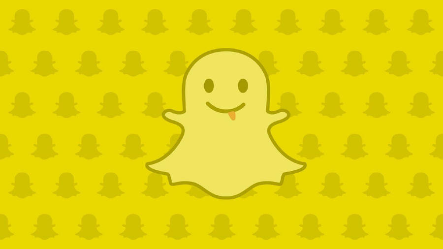 Snapchat Ghost Yellow Pattern Wallpaper