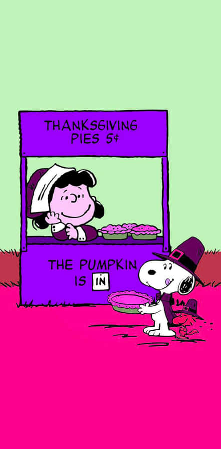 Snoopy Celebrates Thanksgiving Wallpaper