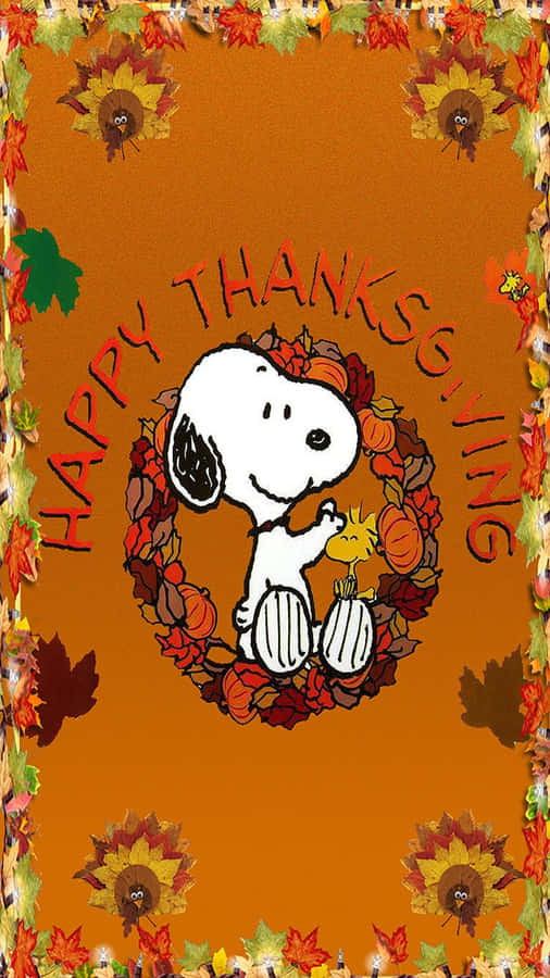 Snoopy Celebrates Thanksgiving With A Parade Of Delicious Treats Wallpaper