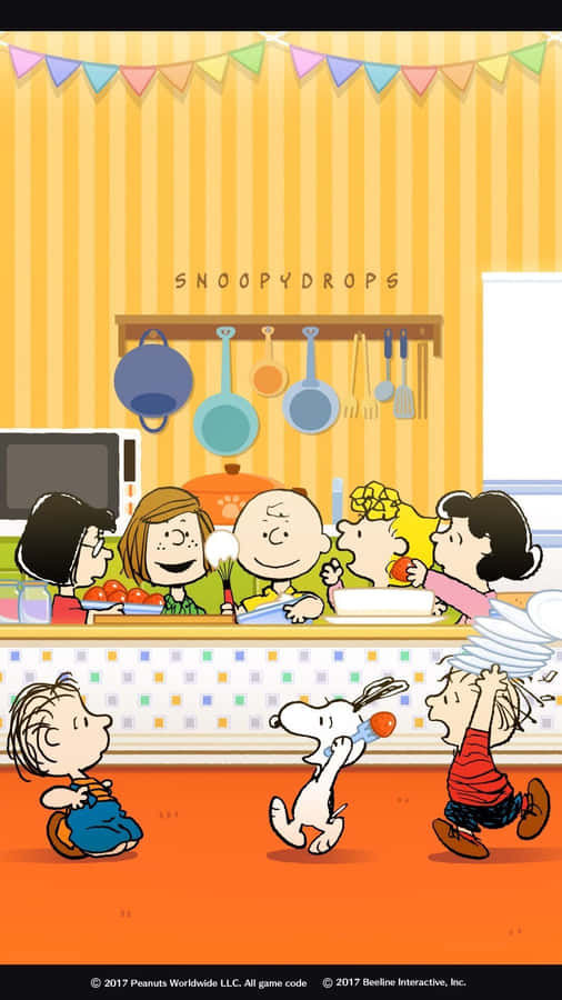 Snoopy Celebrates Thanksgiving With All Of His Friends! Wallpaper