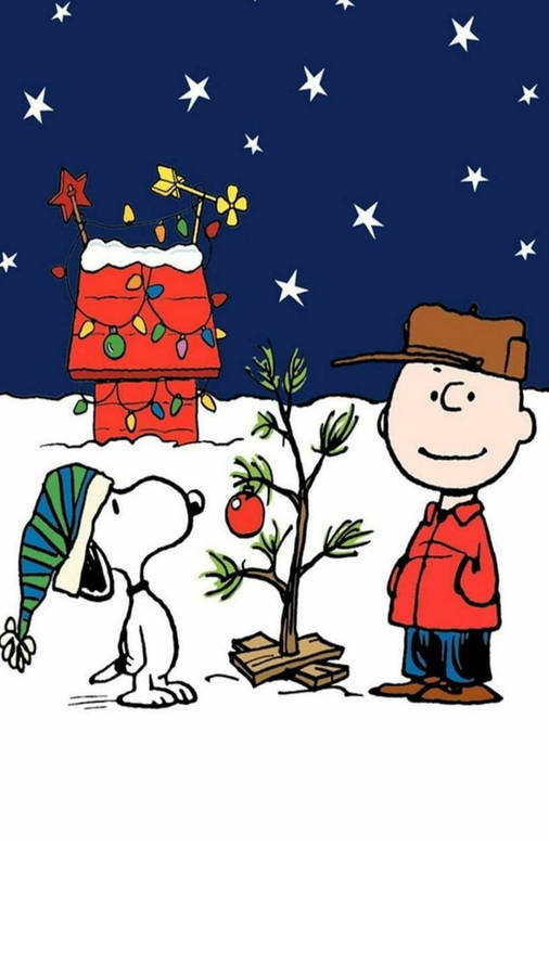 Snoopy Christmas Evening Wallpaper