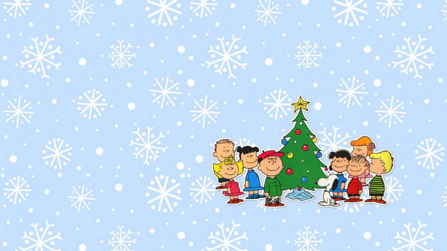 Snoopy Christmas Snowflakes Wallpaper