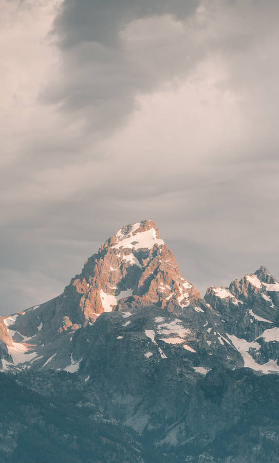 Snow-laden Mountains Grand Teton National Park Wallpaper