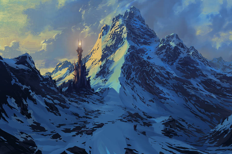 Snow Mountain Digital Artwork Wallpaper