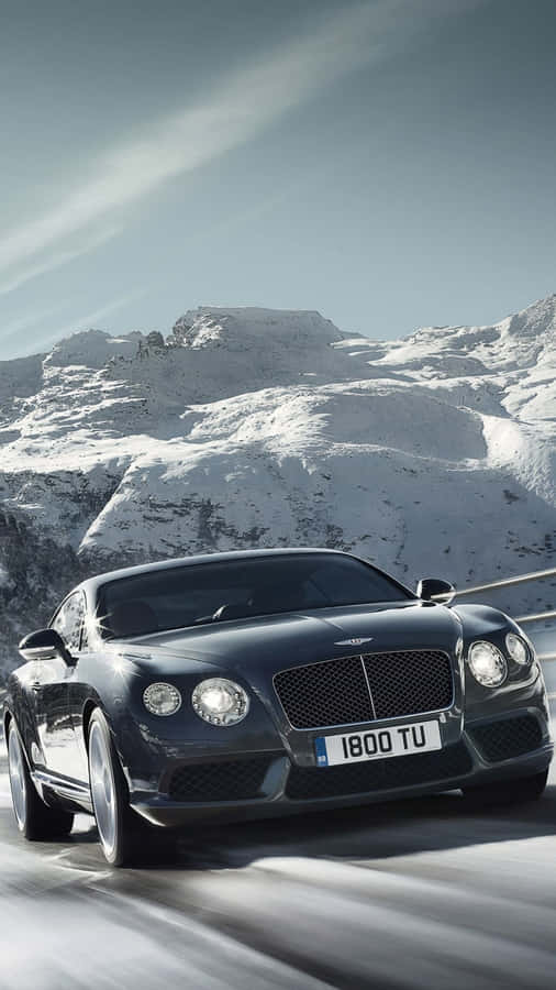 Snow Road Performance Of Bentley Iphone Wallpaper