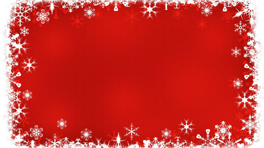 Snowflakes Frame Red Christmas Background Wallpaper