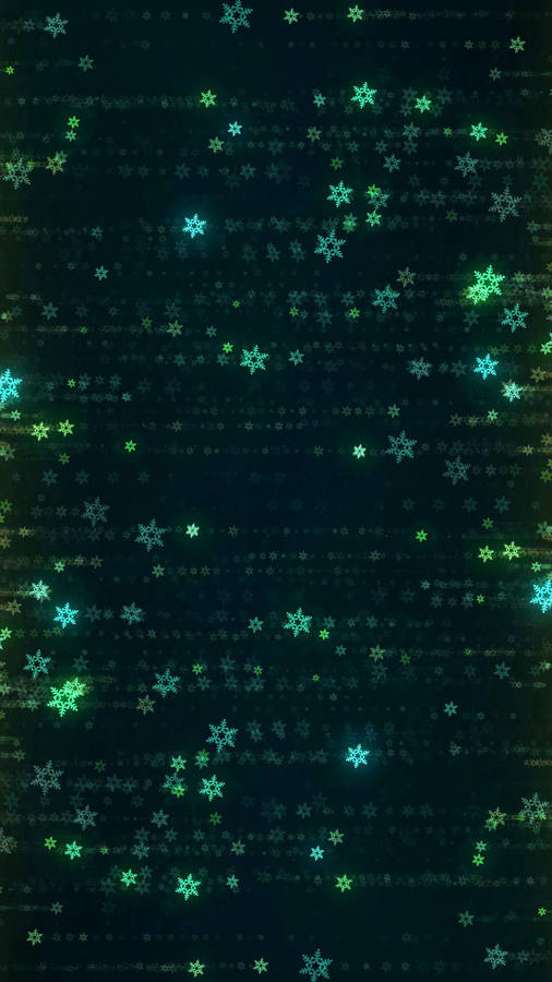 Snowflakes, Glitter, Abstraction, Green Wallpaper