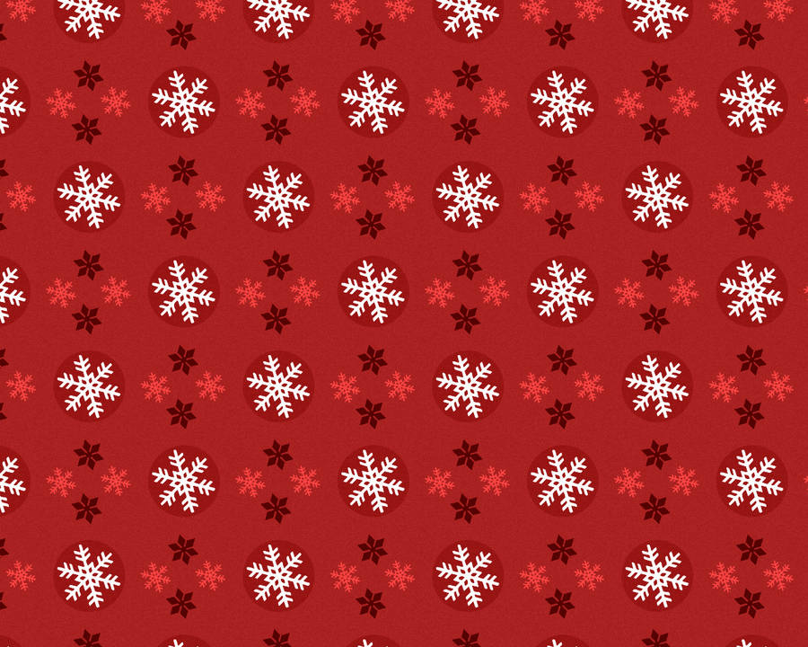 Snowflakes Patterned Red Christmas Background Wallpaper