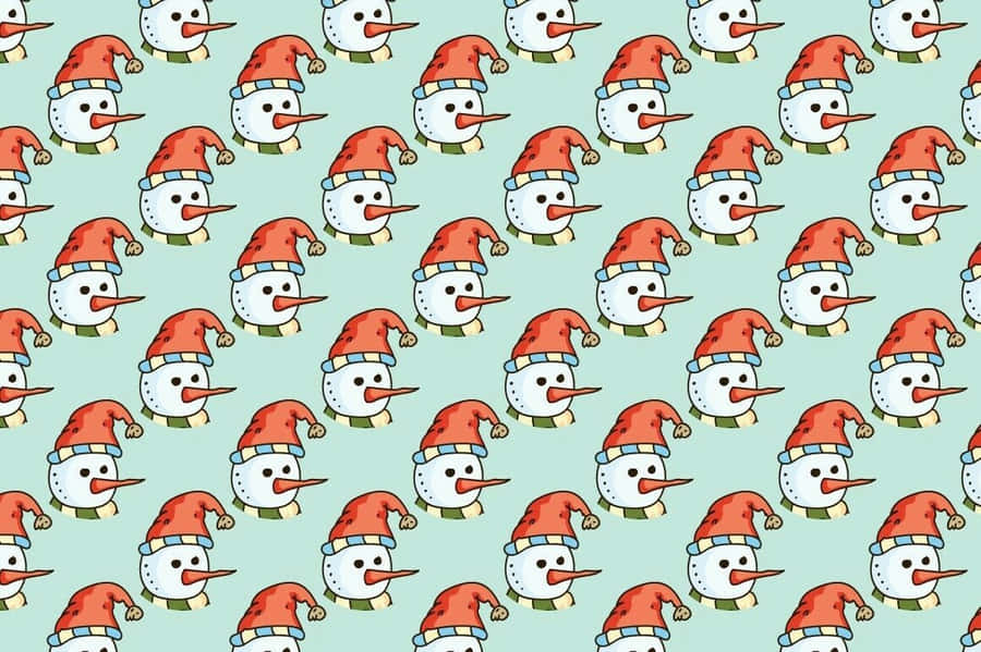 Snowman Christmas Pattern Wallpaper