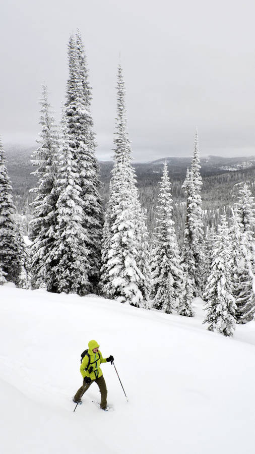 Snowshoeing Snow Mountain Wallpaper