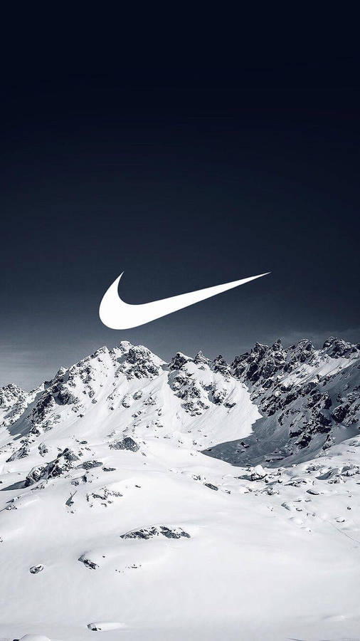 Snowy Mountain Nike Iphone Logo Wallpaper