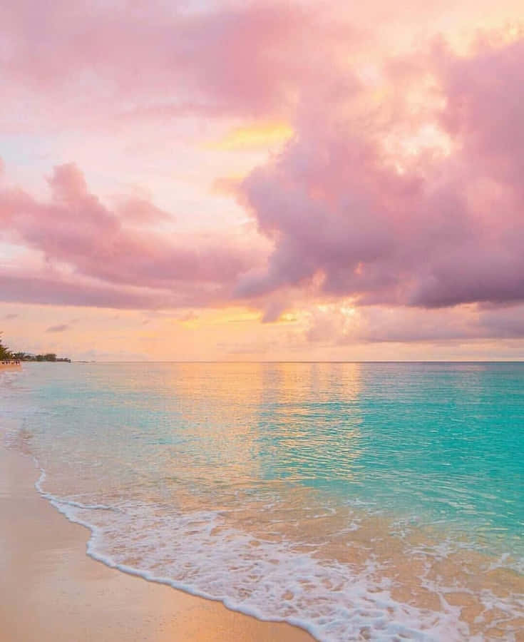 Soak Up The Sun On This Gorgeous Pink Beach Wallpaper