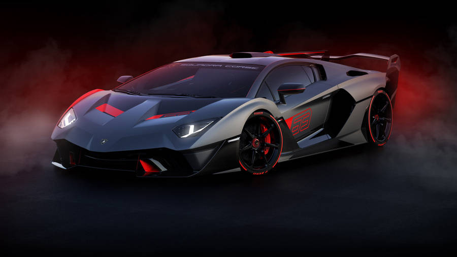 Soar The Road With The Sleek Black Lamborghini Wallpaper