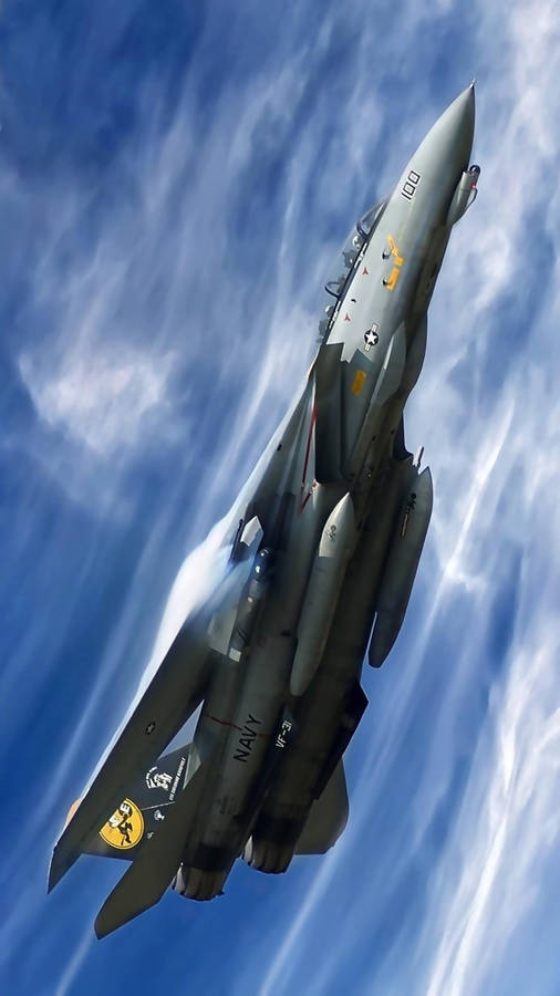 Soaring Grey Air Force Jet Iphone Wallpaper