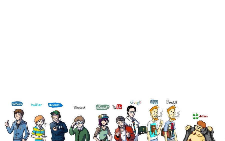 Social Network Cartoon Netizens Wallpaper