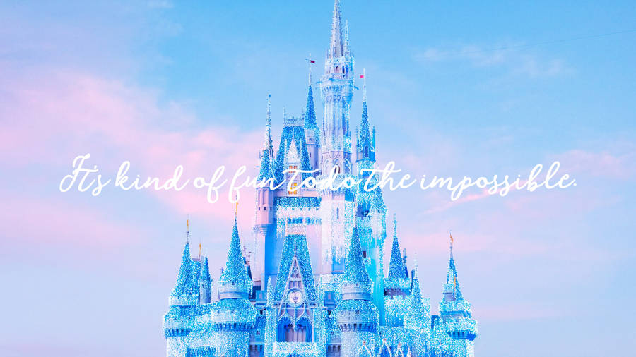 Soft Blue Disneyland Castle Wallpaper