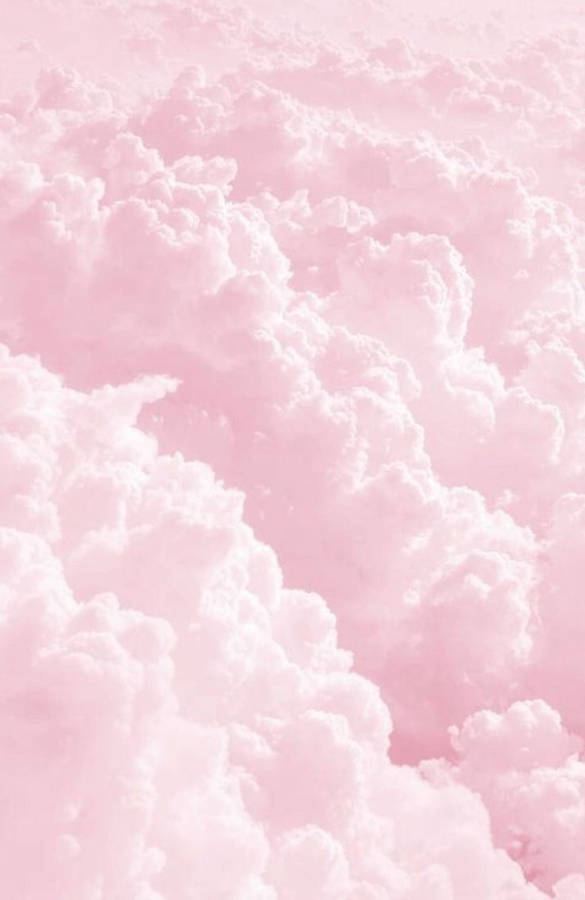 Soft Clouds Plain Pink Wallpaper