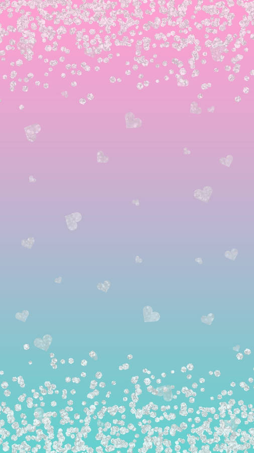 Soft Pink And Blue Hearts Wallpaper