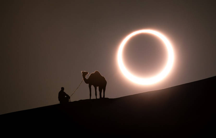 Solar Eclipse And Bedouin Wallpaper