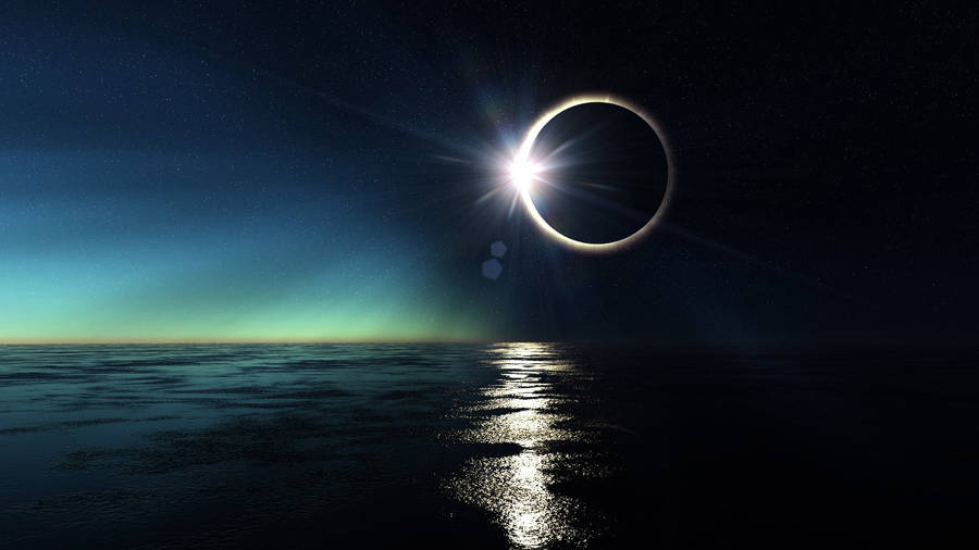 Solar Eclipse At Sea Wallpaper