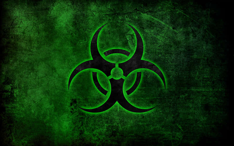 Solid Green Biohazard Logo Wallpaper