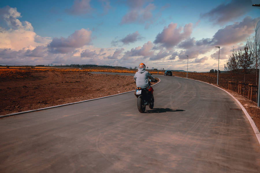 Solitary Ktm Biker Wallpaper