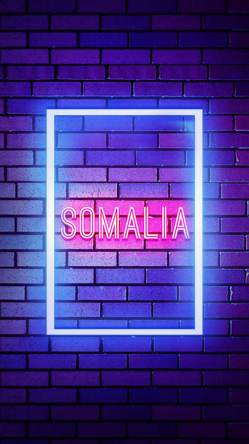 Somalia Blue Neon Wallpaper