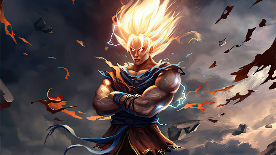 Son Goku Fire Anime Wallpaper