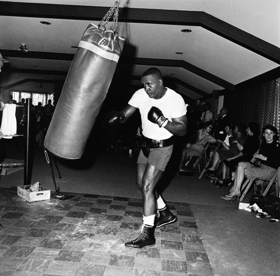 Sonny Liston With Punching Bag Wallpaper