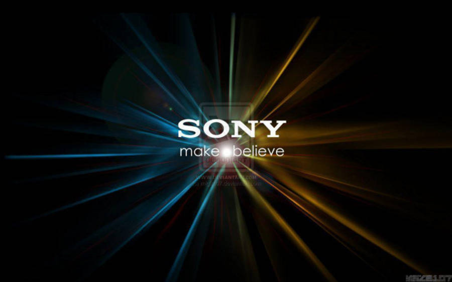 Sony Logo Blue And Yellow Spikes Wallpaper