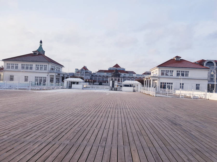 Sopot Pier Near The Crooked House Wallpaper