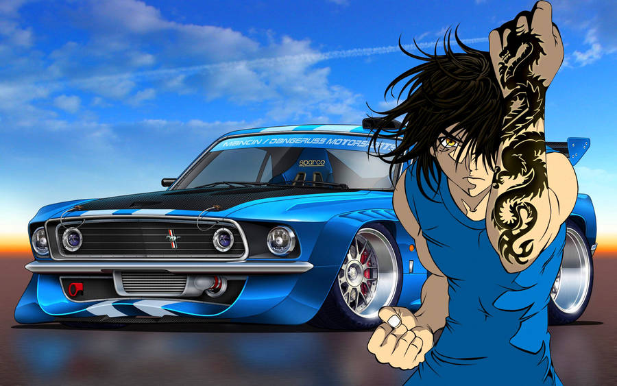 Souichiro Anime Car Wallpaper