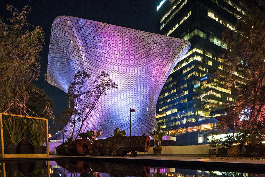 Soumaya Museum Mexico City At Night Wallpaper