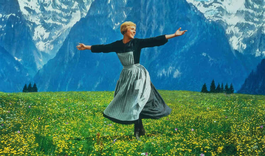 Sound Of Music_ Meadow Twirl Wallpaper