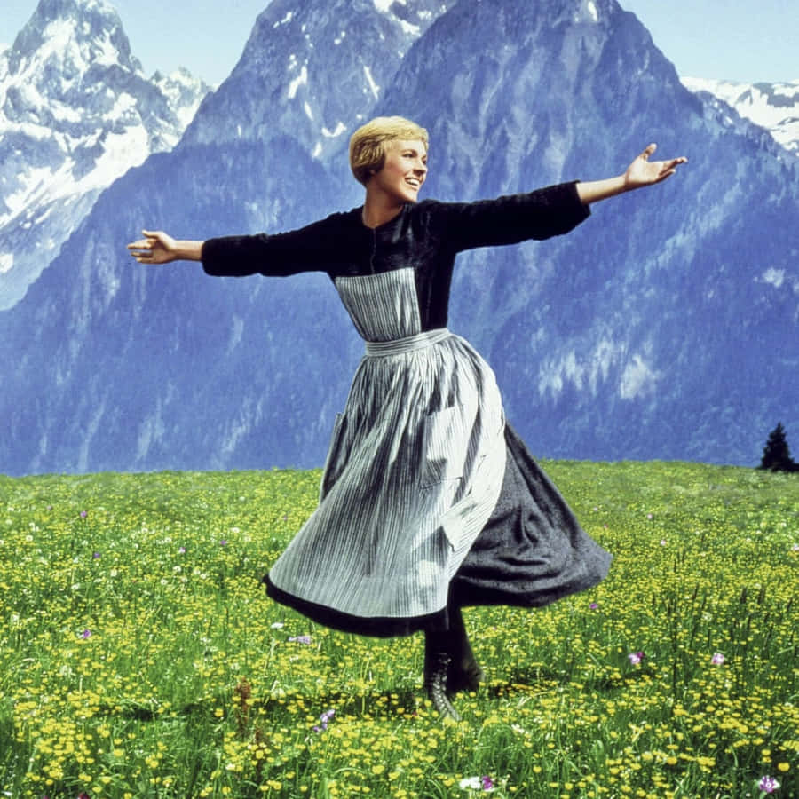 Sound Of Music Mountain Meadow Twirl Wallpaper