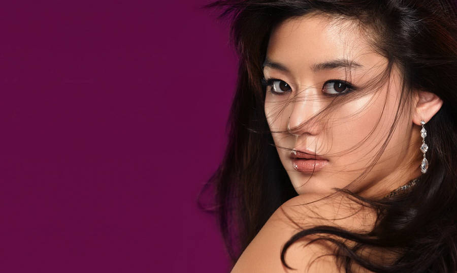 South Korean Actress Jun Ji Hyun In A Stylized Photoshoot Wallpaper