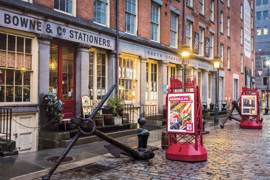 South Street Seaport Street Lights Wallpaper