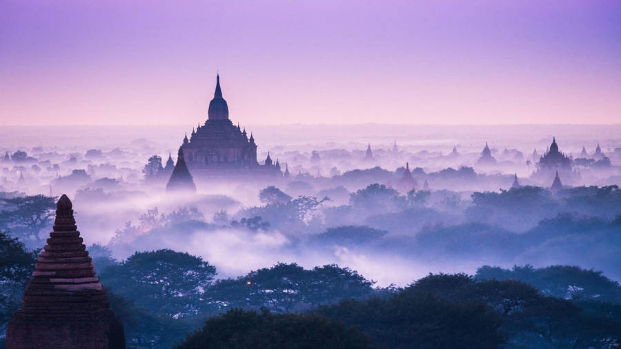 Southeast Asia Purple Bagan Myanmar Wallpaper