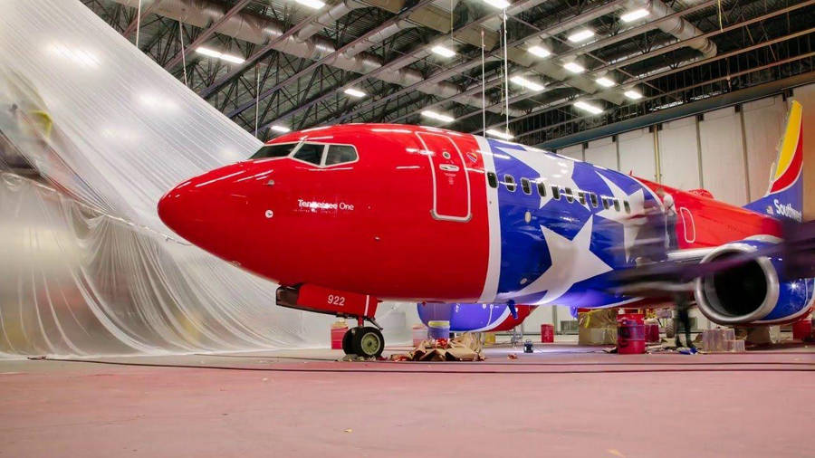 Southwest Airlines Airplane Garage Wallpaper