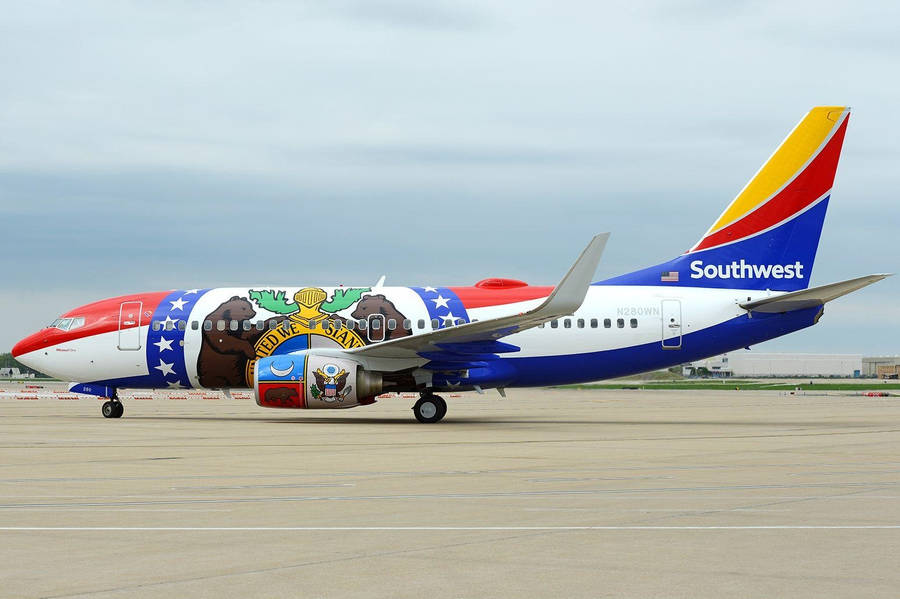 Southwest Airlines Airplane Mural Wallpaper