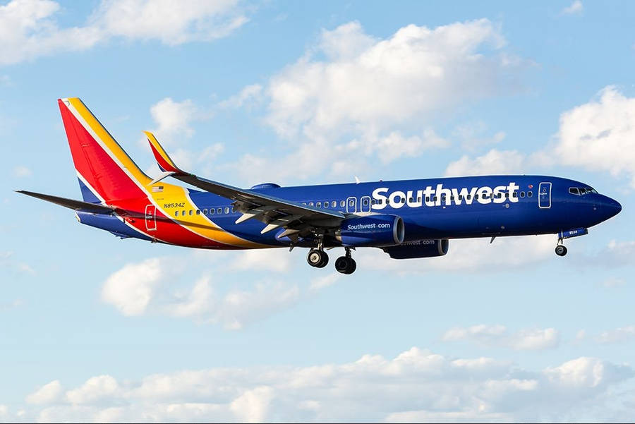 Southwest Airlines In Mid-flight Wallpaper