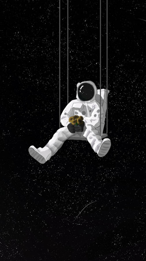 Space Explorer - Astronaut In Dark Iphone Wallpaper Wallpaper