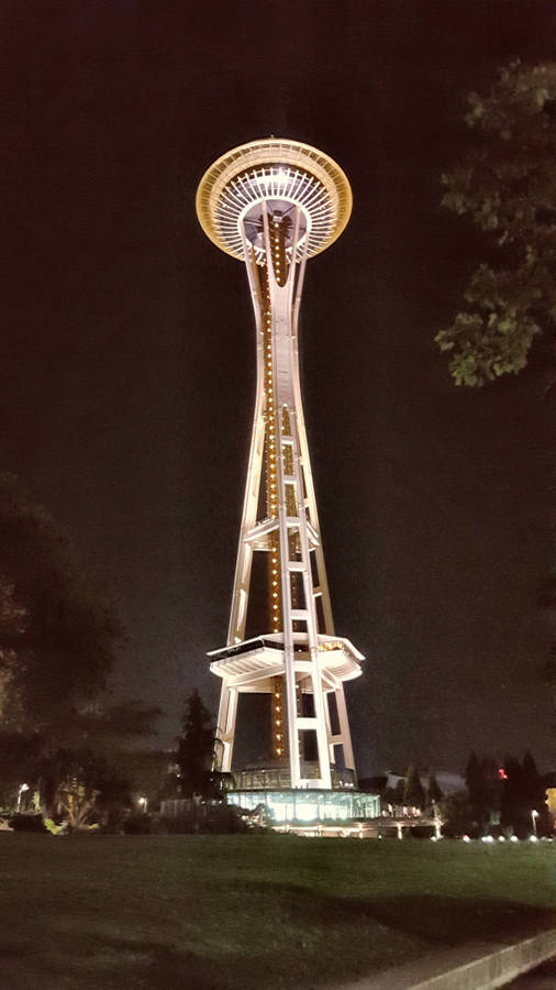 Space Needle Night Illuminated Wallpaper